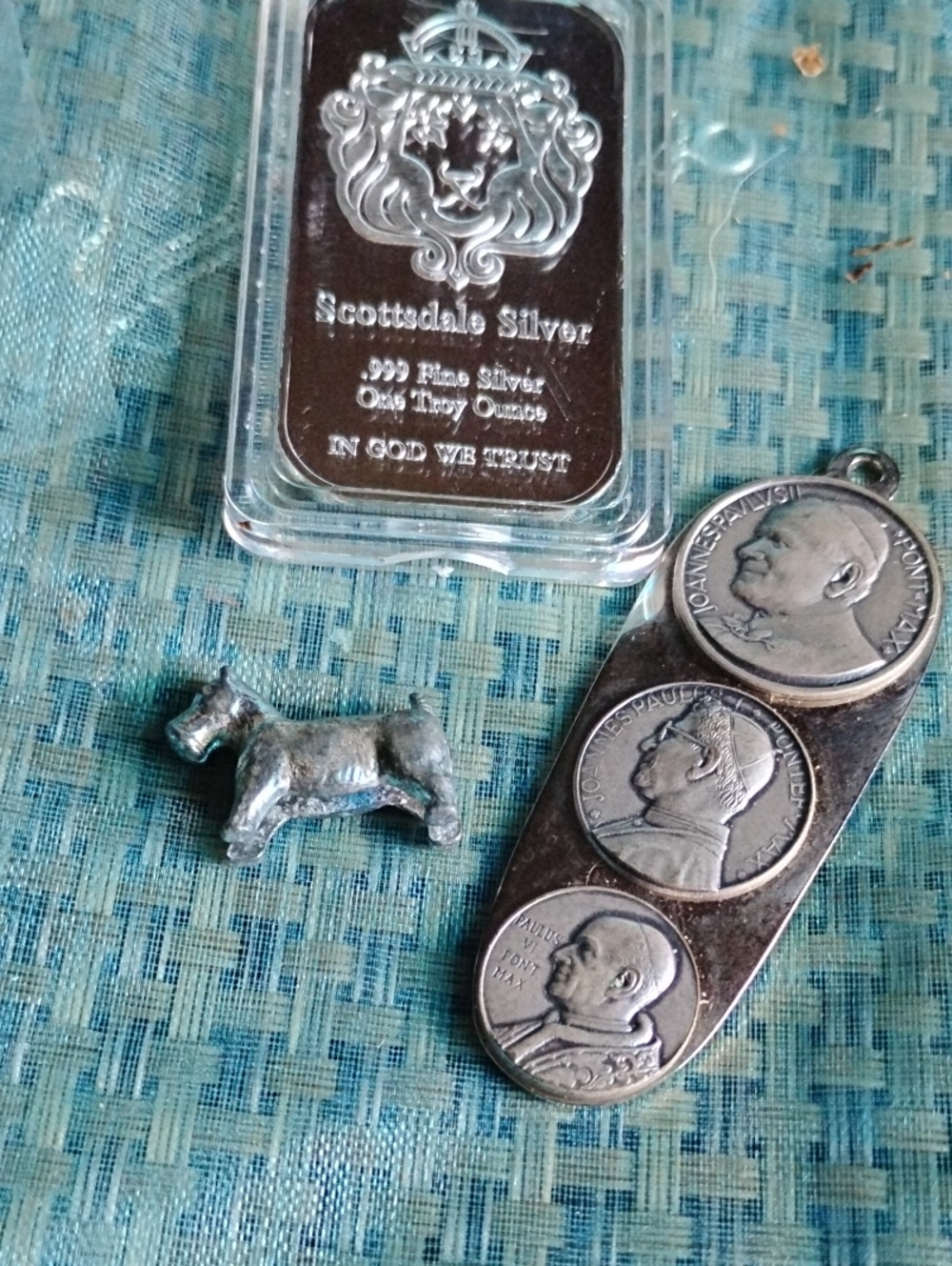 Silver Billion Ounce Brilliant Design Bar&Brush Nickel Silver Pendant